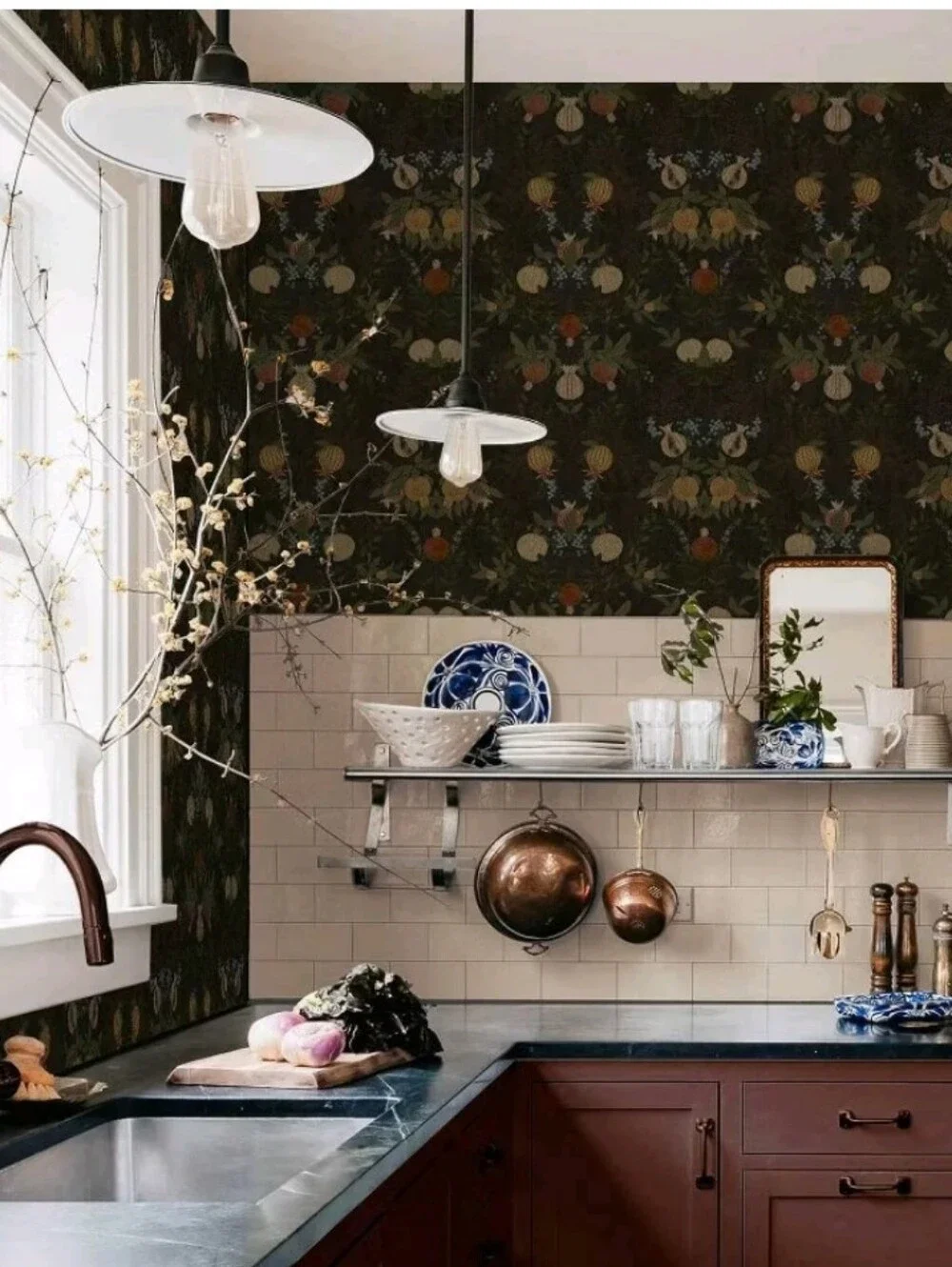 Brewster Peel and Stick 1pc Wallpaper Melograno Cinder